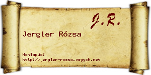 Jergler Rózsa névjegykártya