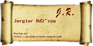 Jergler Rózsa névjegykártya